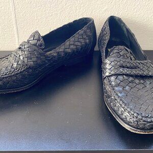 Vintage 1990s Cole Haan Women's Woven Leather Penny Loafers